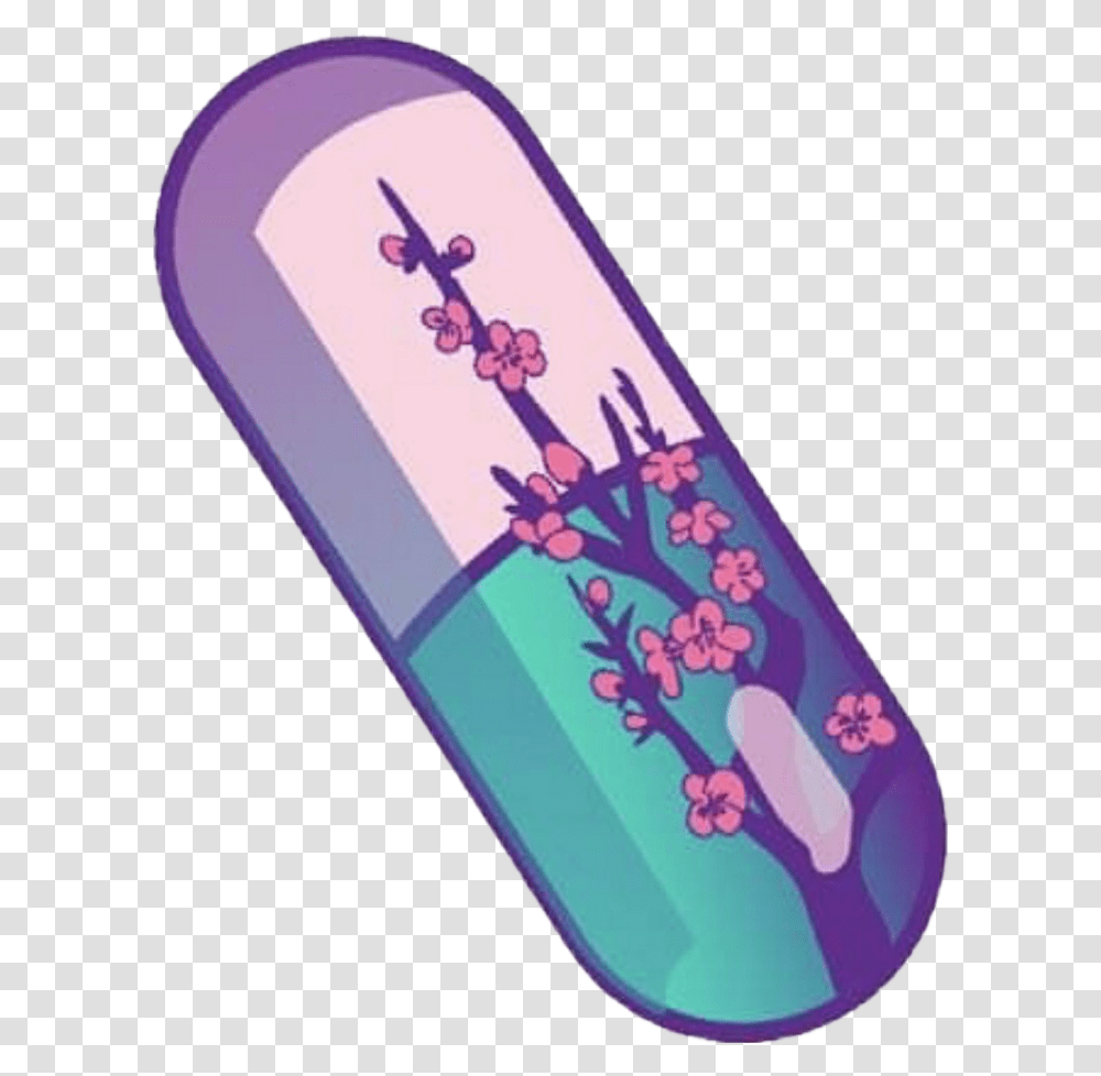 Aesthetic Vaporwave Sakura Pill Medication Pink Vaporwave Pill Transparent Png
