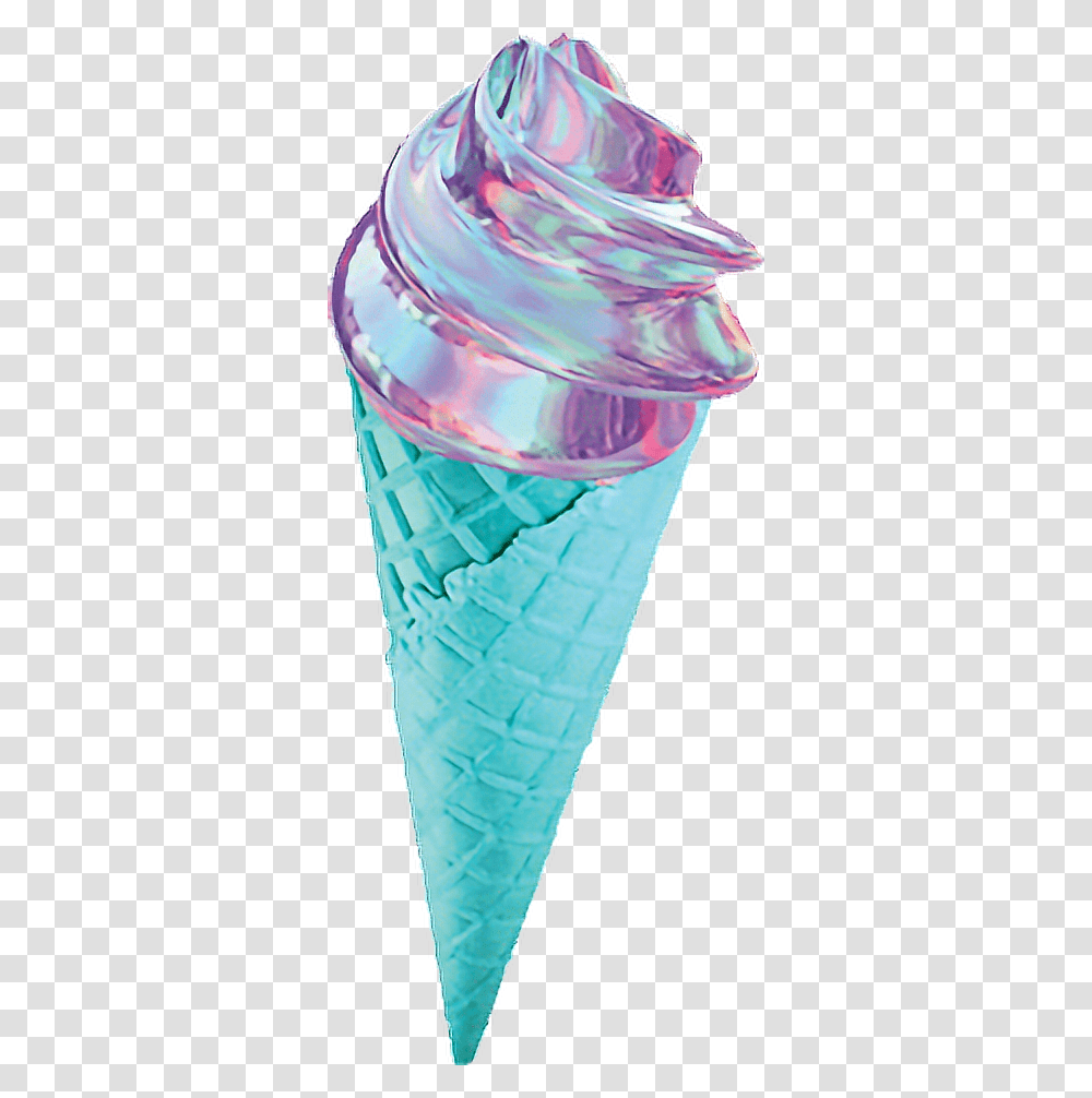 Aesthetic Vaporwave Tumblr Icecream Freetoedit Vaporwave Ice Cream, Cone Transparent Png