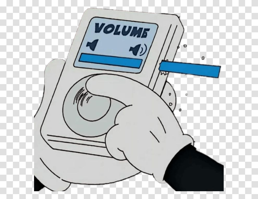 Aesthetic Vaporwave Volume Music Loud Cartoon Volume Meme, Hand, Label, Appliance Transparent Png