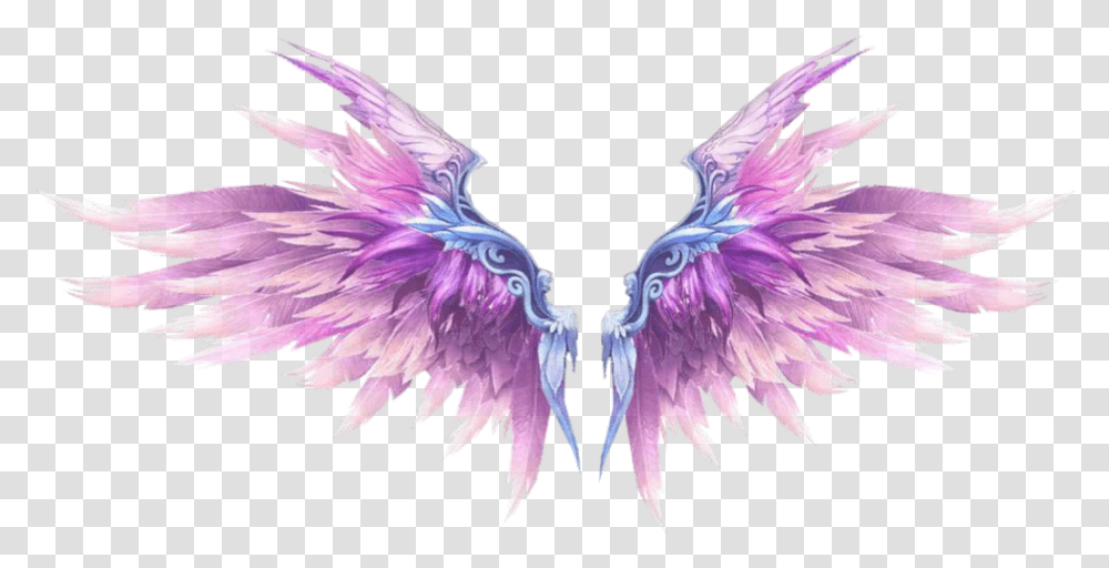 Aesthetic Wing Wings Angel Freetoedit Mimi Sticker Aesthetic Pink Angel Wings, Purple, Bird, Animal Transparent Png