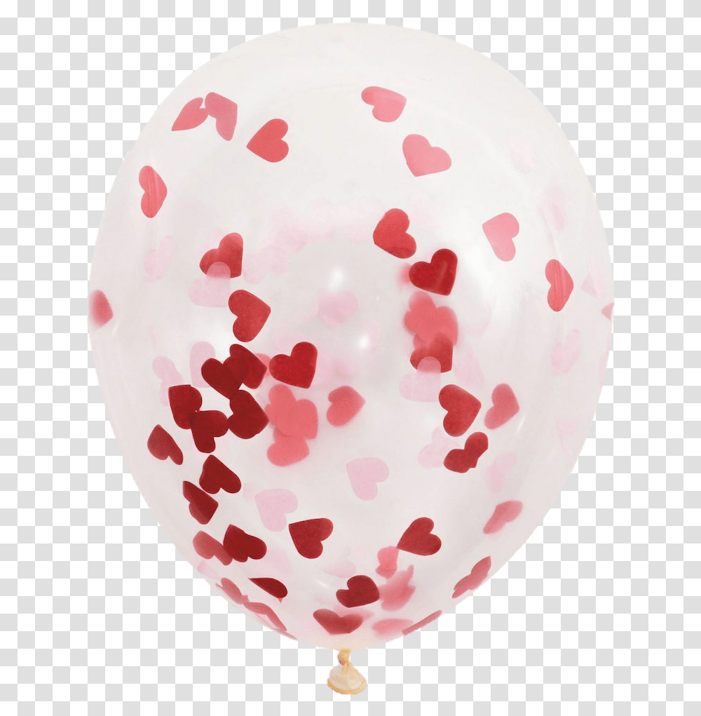 Aestheticpng - Valentines Balloons Confetti Balloon Heart Shaped Foil Confetti, Paper, Egg, Food Transparent Png