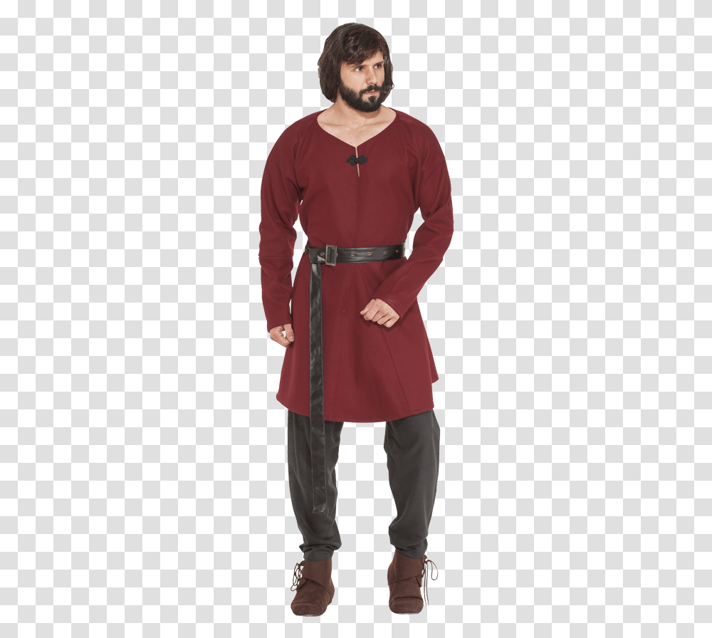 Aethelstan Saxon Tunic 10th Century Viking Men's Clothing, Sleeve, Long Sleeve, Person, Overcoat Transparent Png