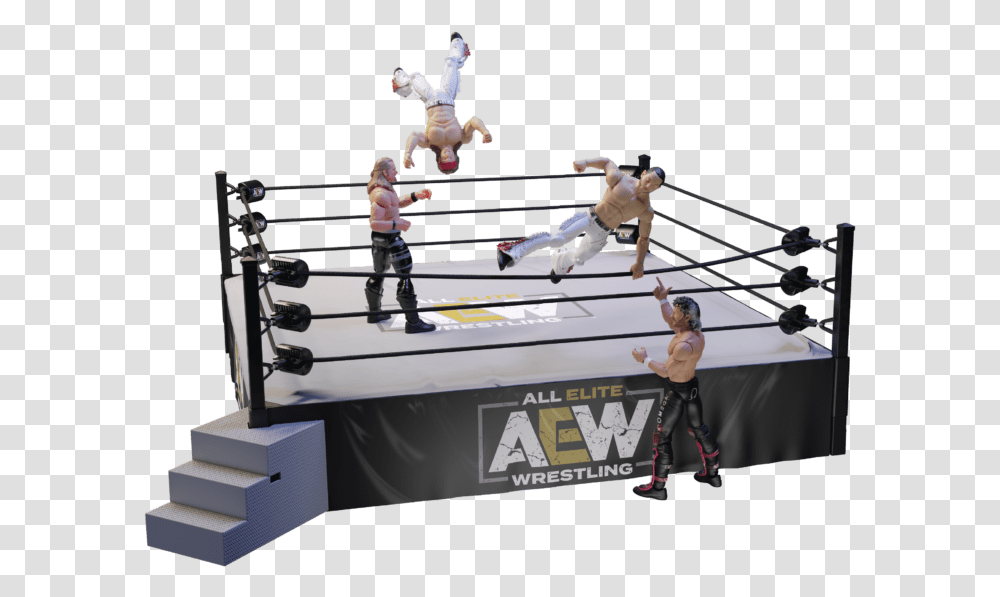 Aew Action Figures List The First Official Line Wwe Authentic Scale Ring, Person, Human, Sport, Acrobatic Transparent Png