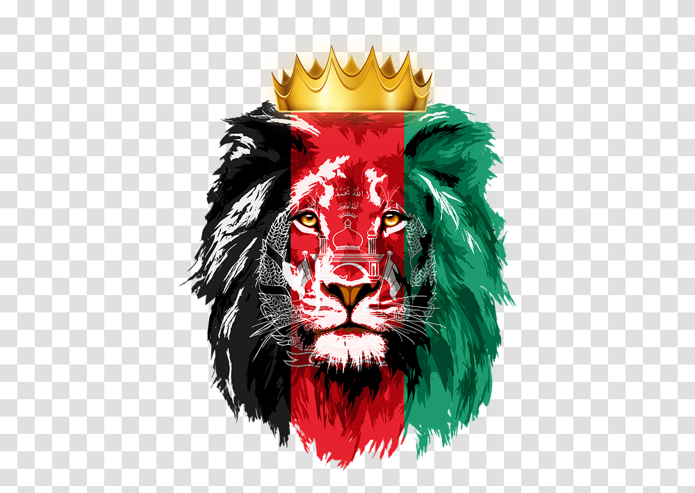 Afghanistan Flag With Lion, Modern Art, Porcelain, Pottery Transparent Png