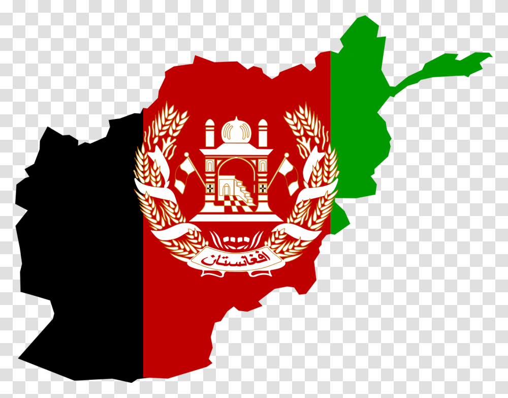 Afghanistan Map With Flag, Logo, Trademark, Emblem Transparent Png