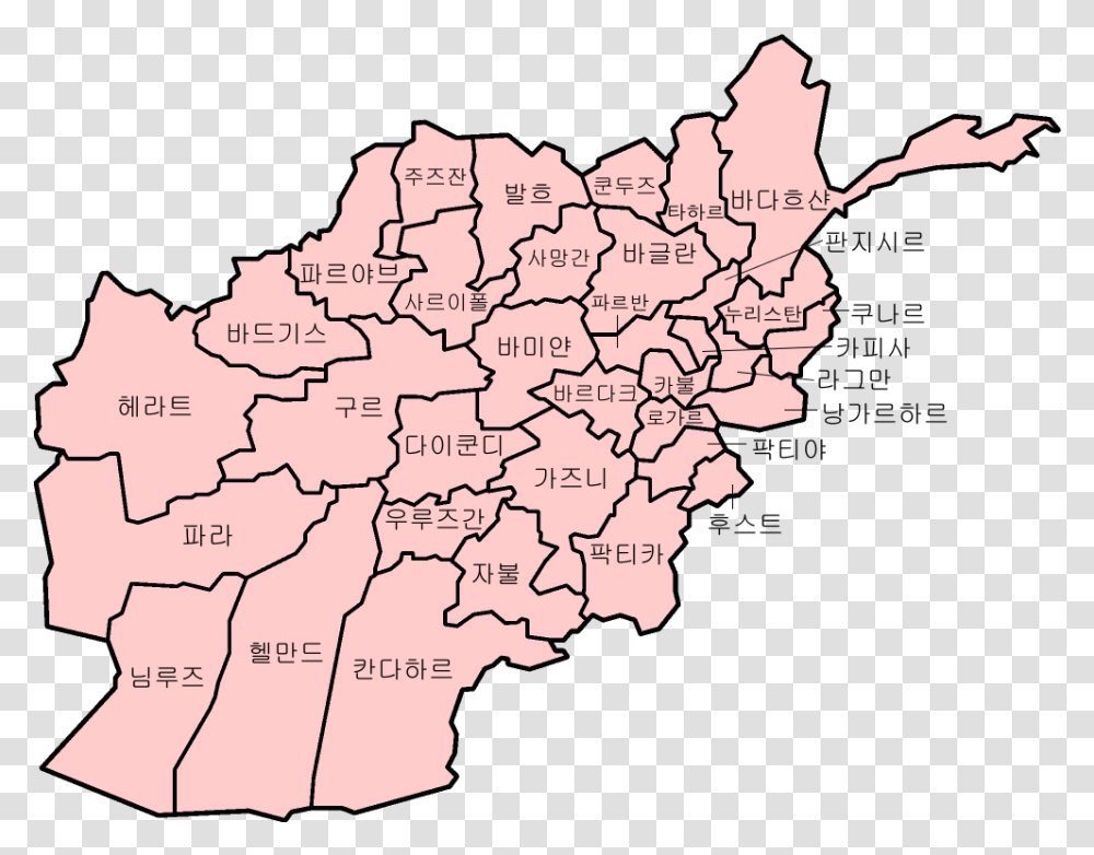 Afghanistan Provinces Korean Afghanistan Map With Provinces Name, Diagram, Atlas, Plot, Person Transparent Png