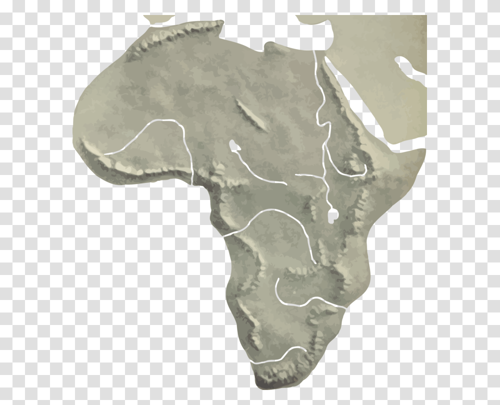Africa Blank Map Relief Geography Clip Art, Bird, Plot, Diagram, Soil Transparent Png