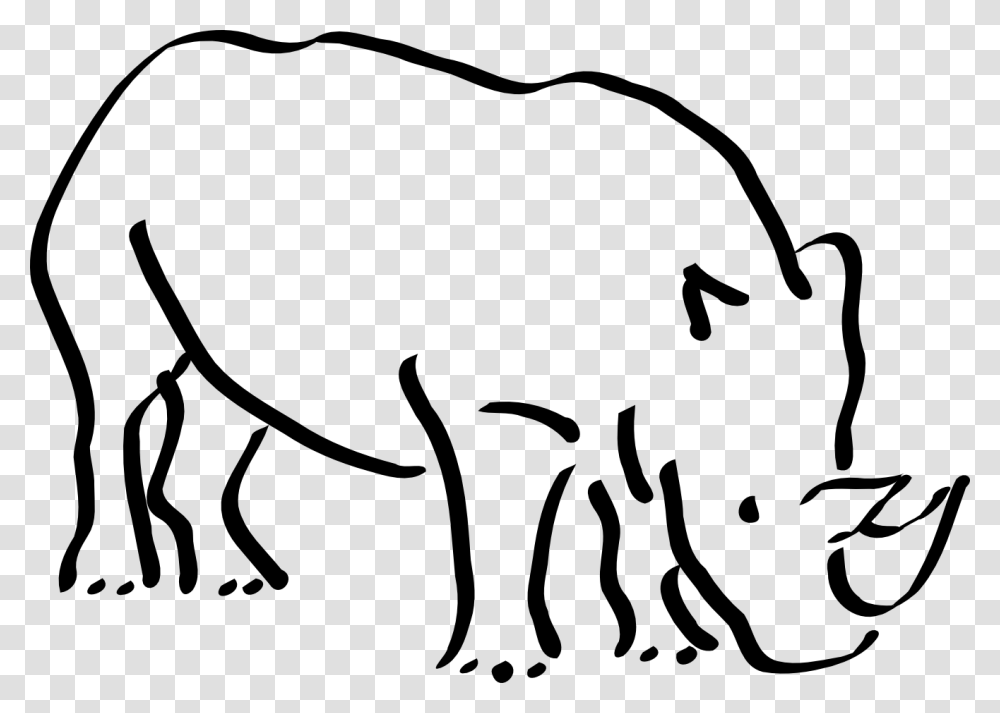 Africa Clipart Rhinoceros, Stencil, Mammal, Animal, Bull Transparent Png