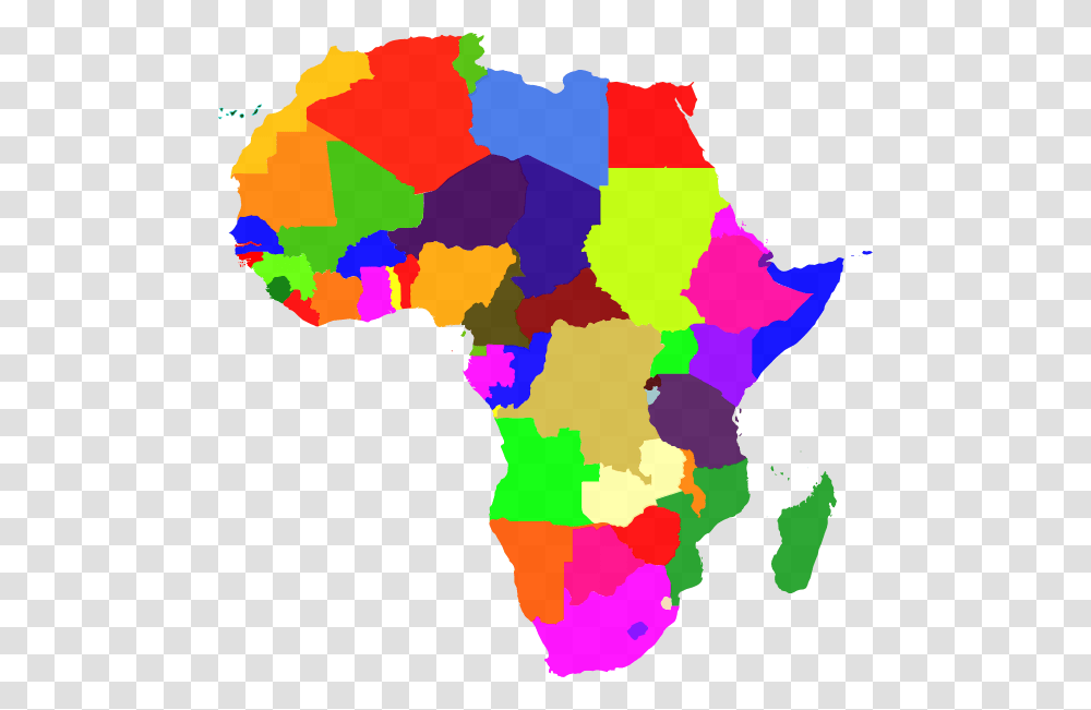 Africa Color Svg Clip Arts Color Blank Africa Map, Plot, Diagram, Atlas Transparent Png