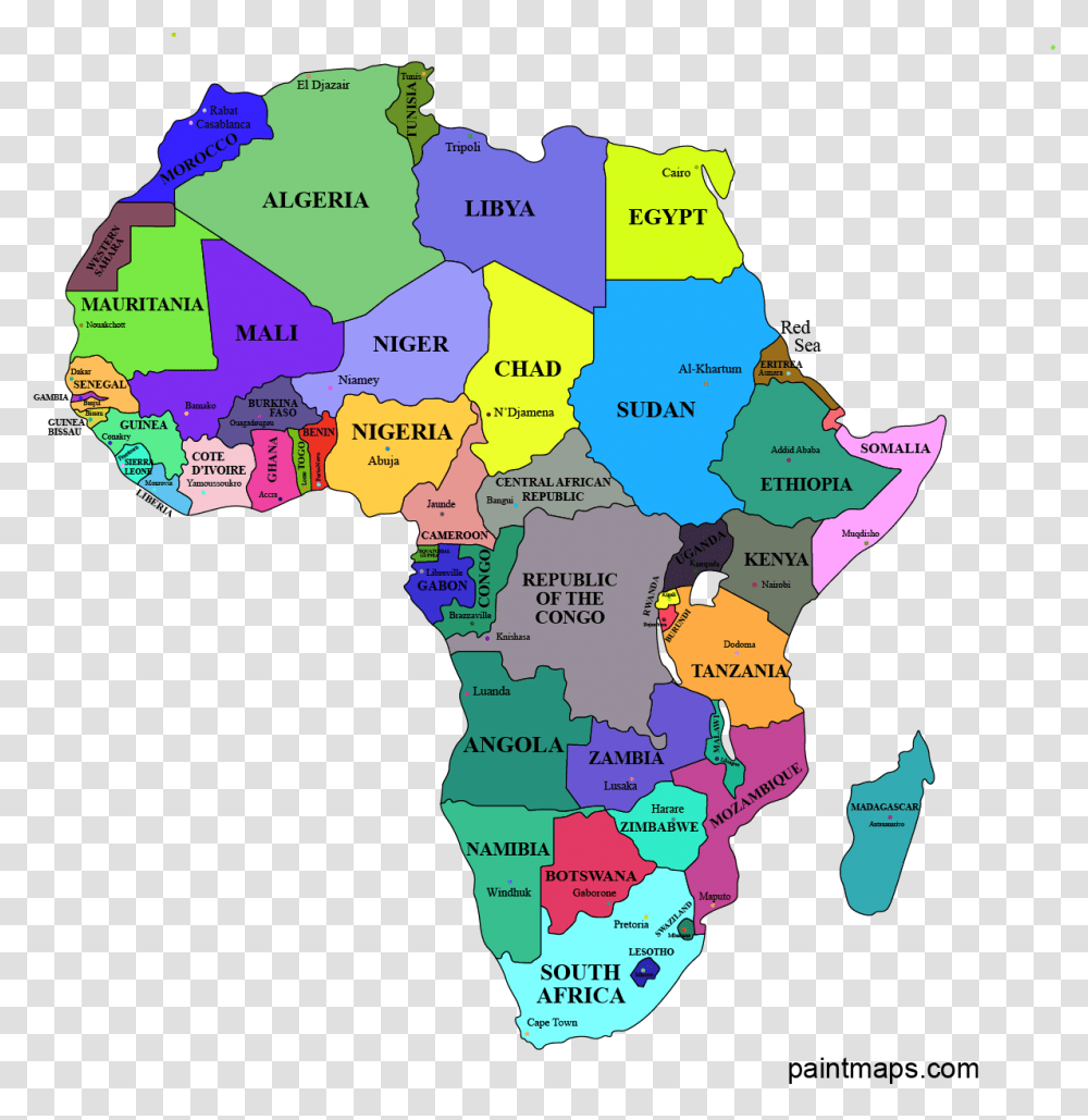 Africa Vector Map Pngsvgepspdfadobe Illustrator Africa With Zambia Outline, Diagram, Atlas, Plot Transparent Png