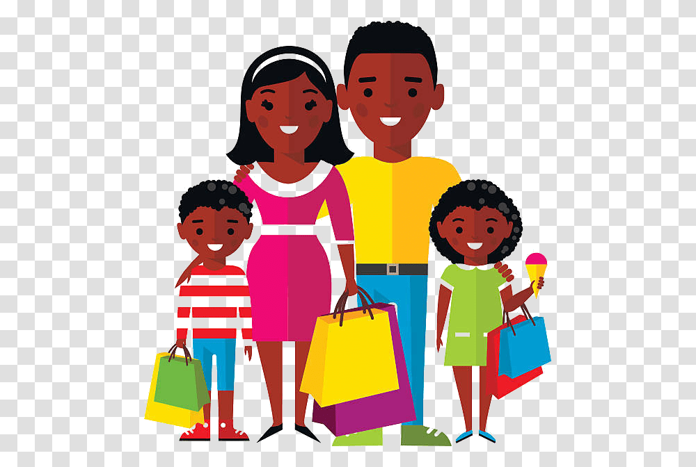 African American Animated Family Clipart African American Family Clipart, Person, Human, Shopping Transparent Png