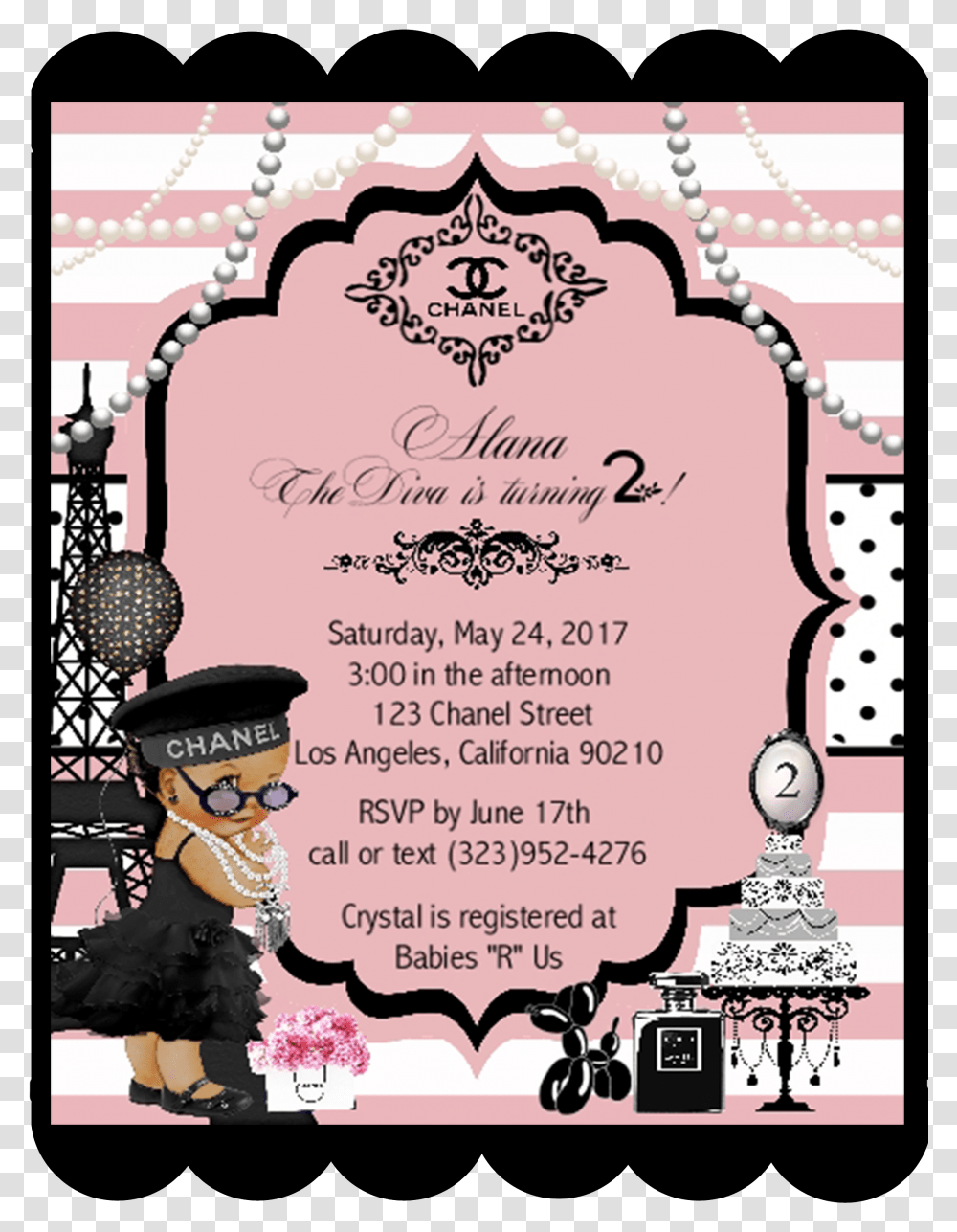 African American Chanel Baby Shower Invites, Poster, Advertisement, Flyer, Paper Transparent Png