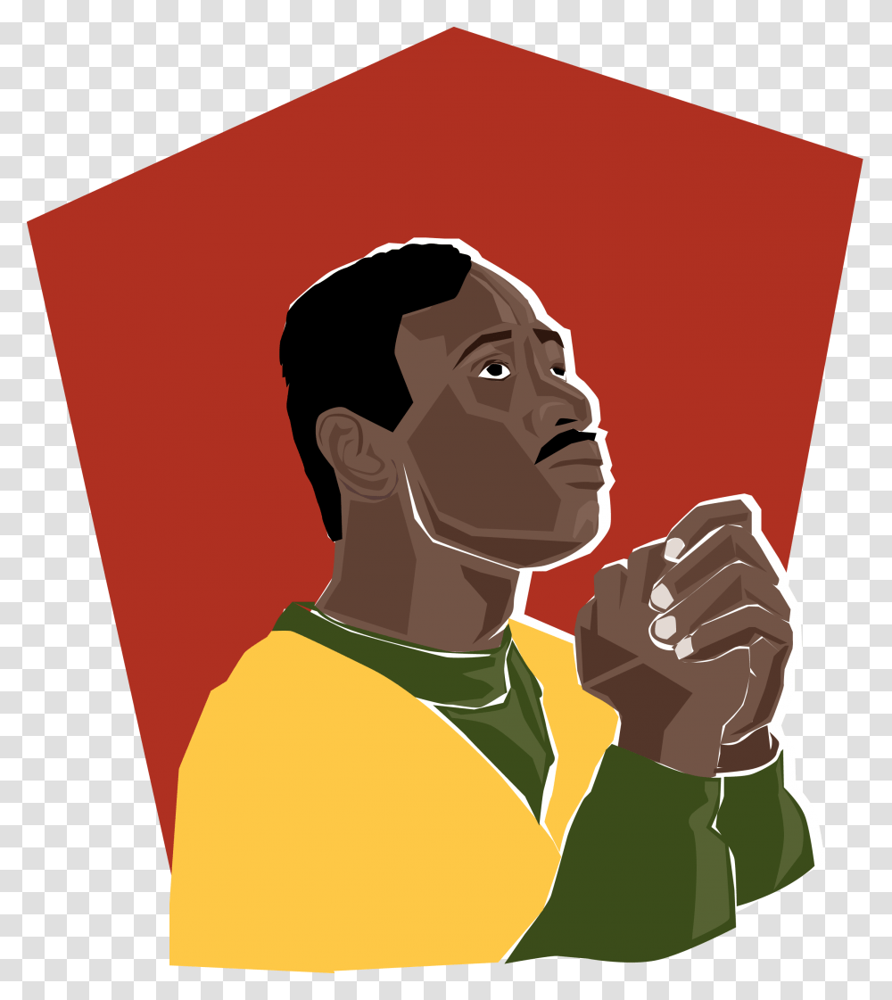 African American Man Praying Clipart, Logo, Trademark, Hand Transparent Png