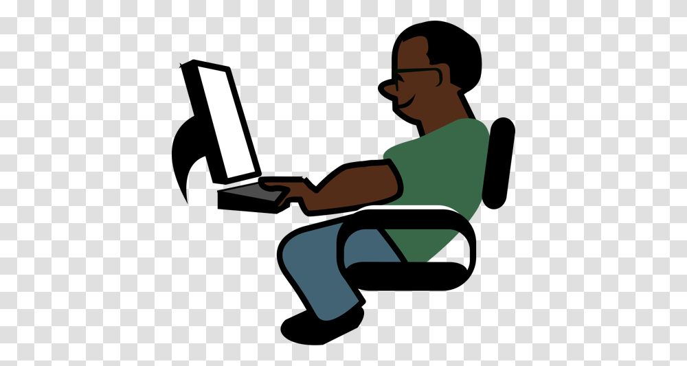 African American Programmer, Sitting, Pc, Computer, Electronics Transparent Png