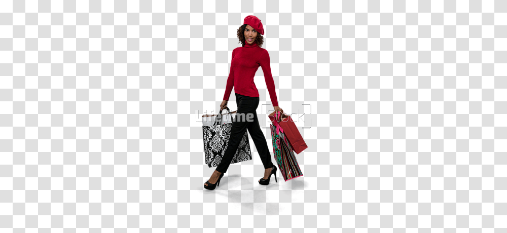 African American Woman Holding Shopping Bags Isolated, Person, Human, Apparel Transparent Png