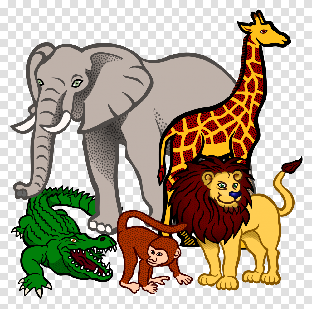 African Animals Clipart, Wildlife, Mammal, Elephant, Giraffe Transparent Png