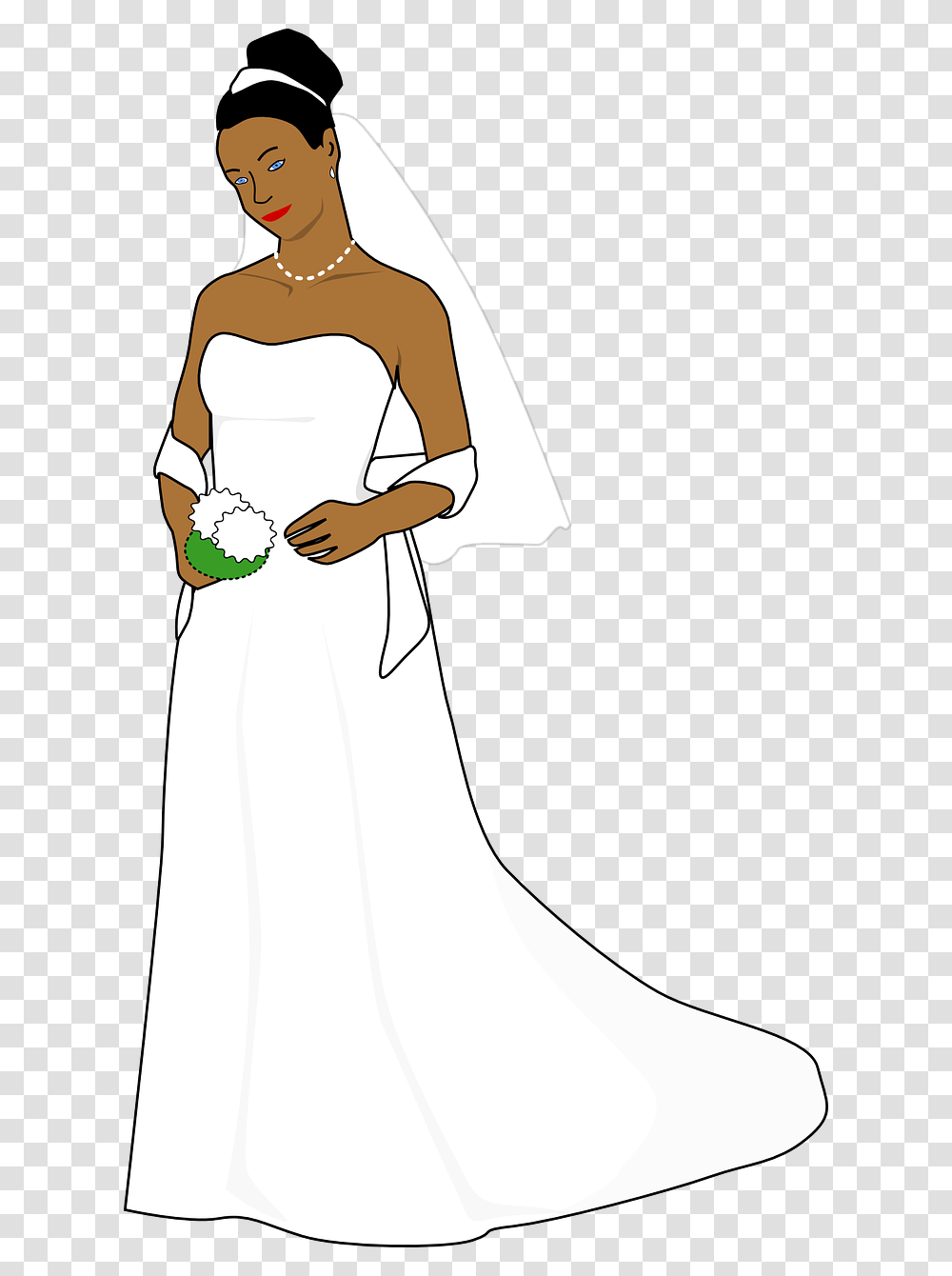 African Bride Clipart, Apparel, Female, Gown Transparent Png