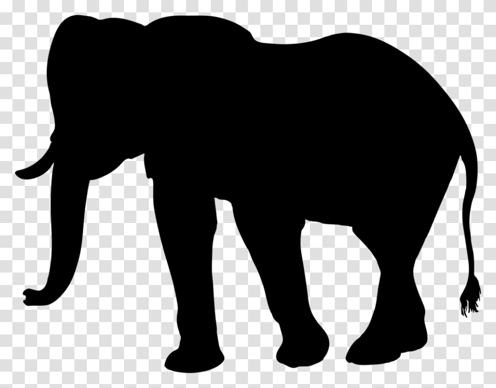 African Elephant Elephantidae Animal Silhouettes Drawing Free, Gray, World Of Warcraft Transparent Png