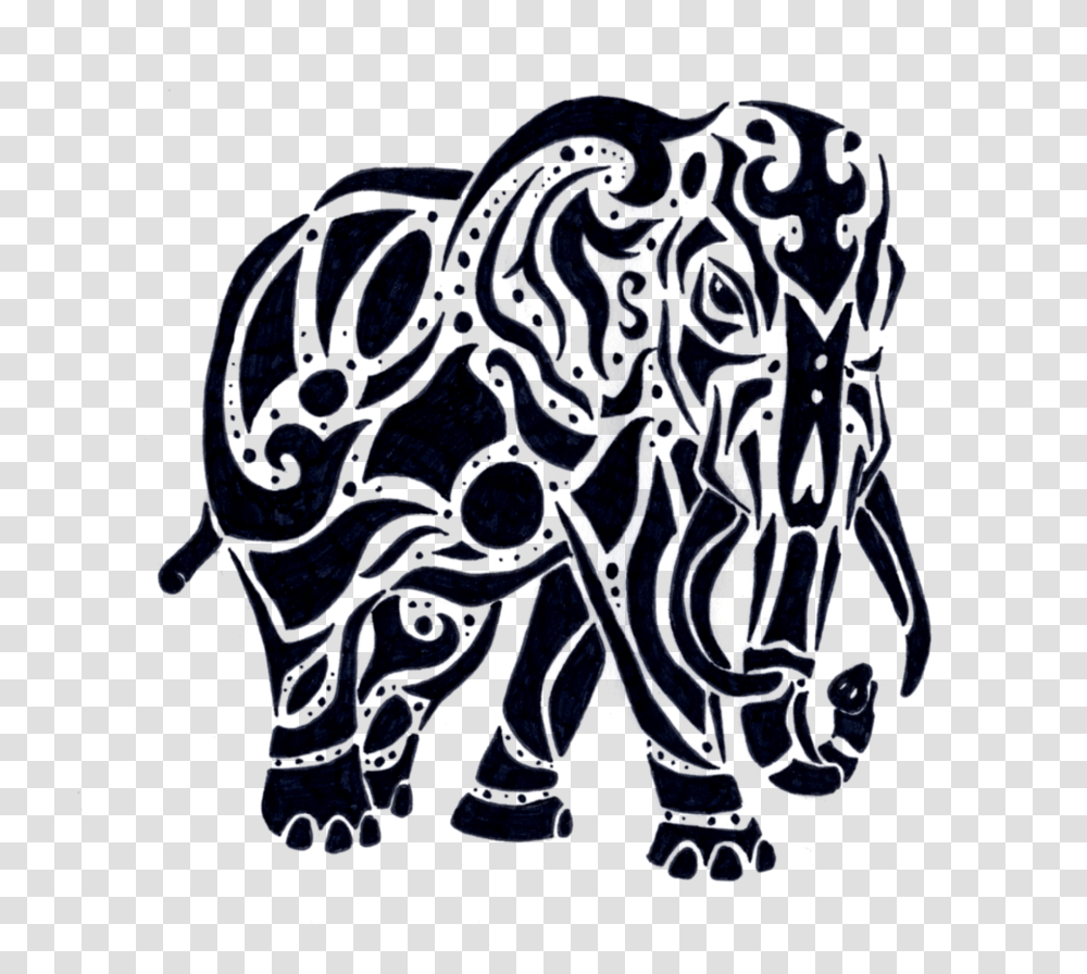 African Elephant Indian Elephant Polynesia Tattoo Indian Elephant Symbol, Ornament, Pattern, Fractal Transparent Png