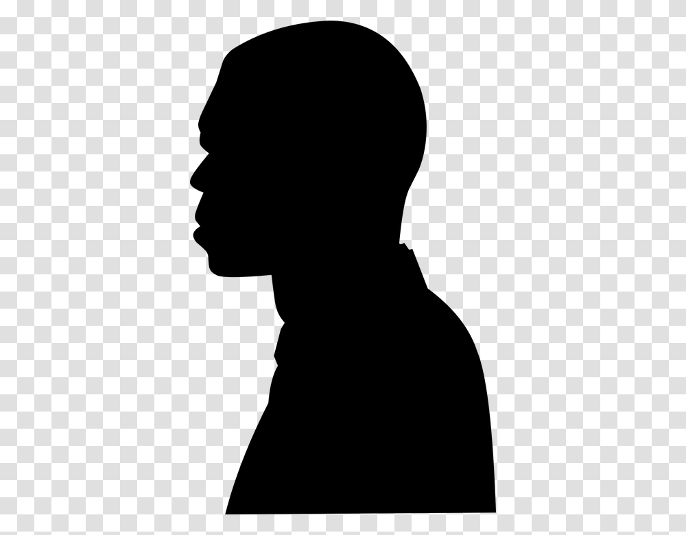 African Man Face Silhouette, Gray, World Of Warcraft Transparent Png