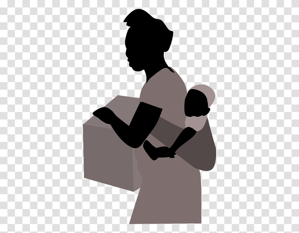 African Mother Woman Ethic Child Carrying People, Person, Stencil, Photography, Crowd Transparent Png