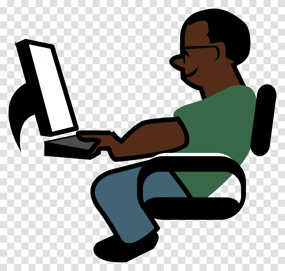 African Programmer Icons, Sitting, Person, Pc, Computer Transparent Png