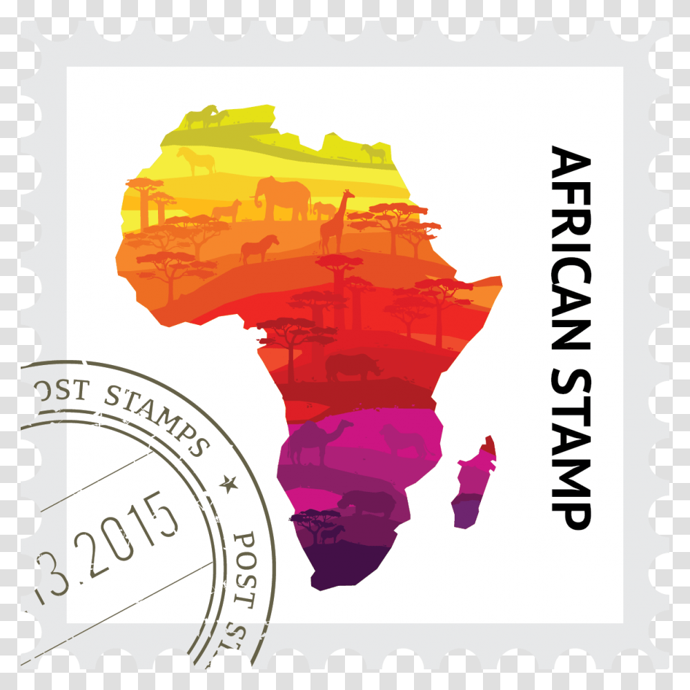 African Stamp Africa Map Vector, Postage Stamp, Plot, Diagram Transparent Png