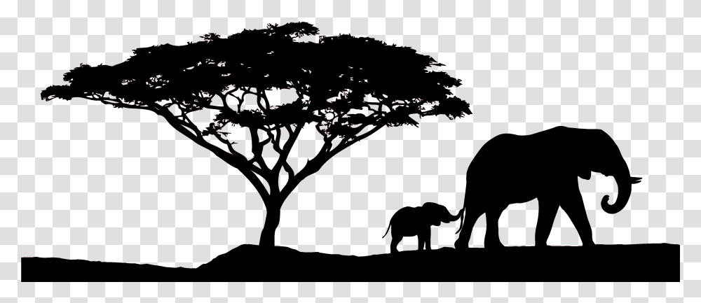 African Sunset Safari Simple African Tree Silhouette, Outdoors, Nature, Animal, Insect Transparent Png