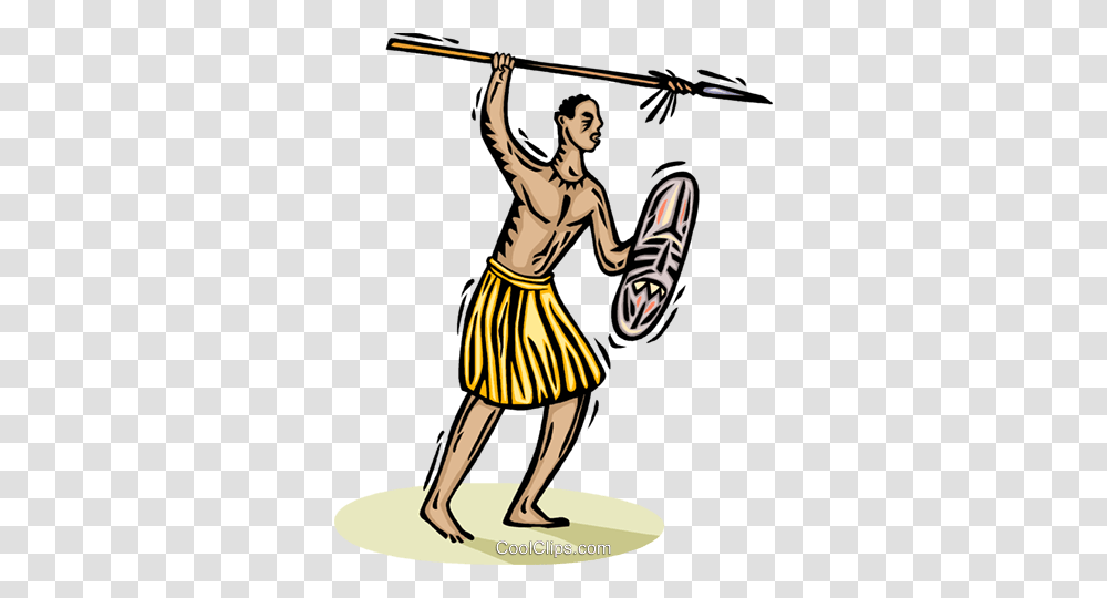 African Tribesman With A Spear Royalty Free Vector Clip Art, Person, Female, Sport Transparent Png