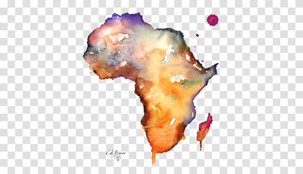 African Watercolor Map Paintings Of Africa Continent, Diagram, Atlas, Plot, Person Transparent Png