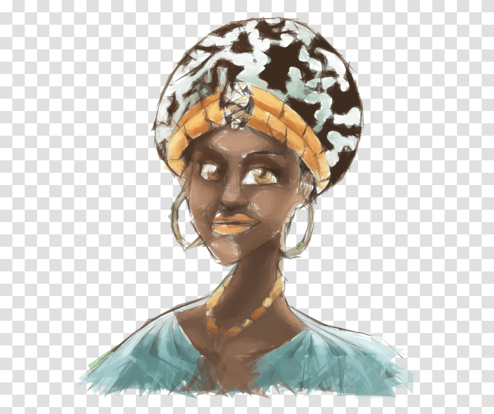 African Woman Illustration Geometric African Girl Style, Head, Helmet, Person Transparent Png