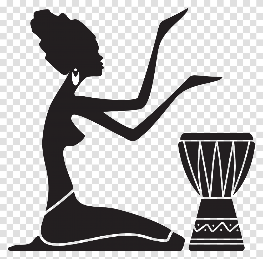 African Women Silhouette Painting Of A African Woman Silhouette, Glass, Person, Human Transparent Png