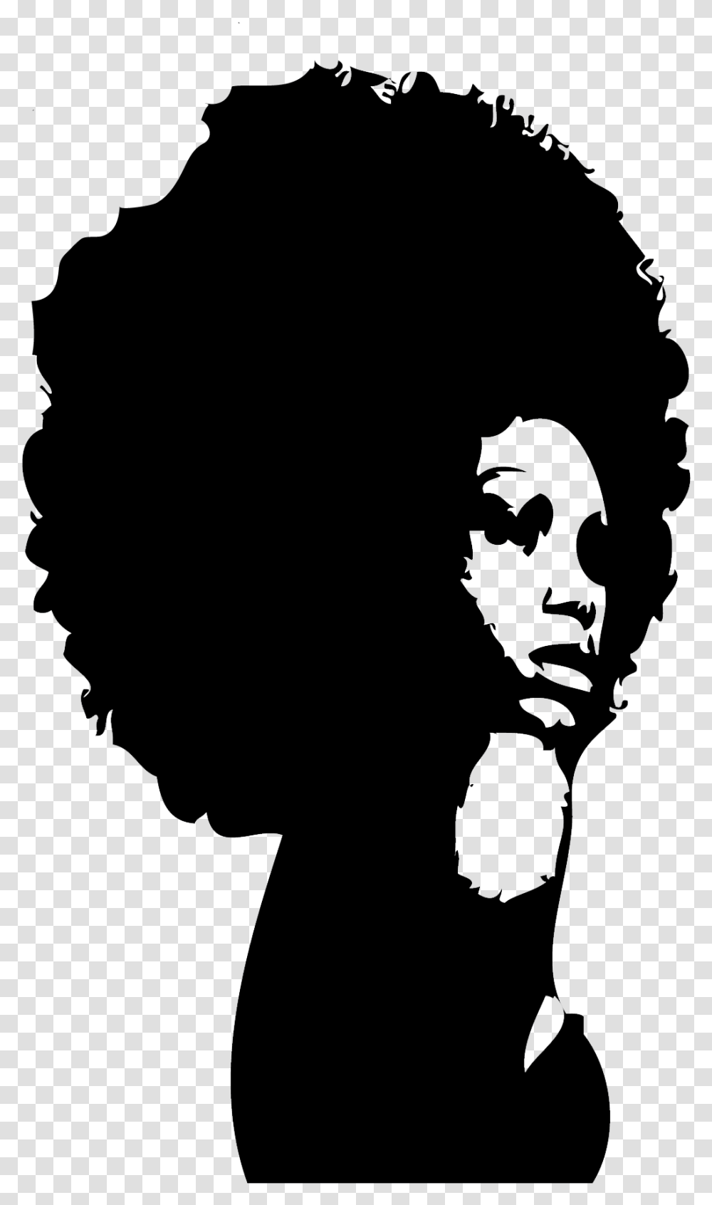 Afro Hair Hd Black Woman Afro Silhouette, Person, Face, Hand, People Transparent Png