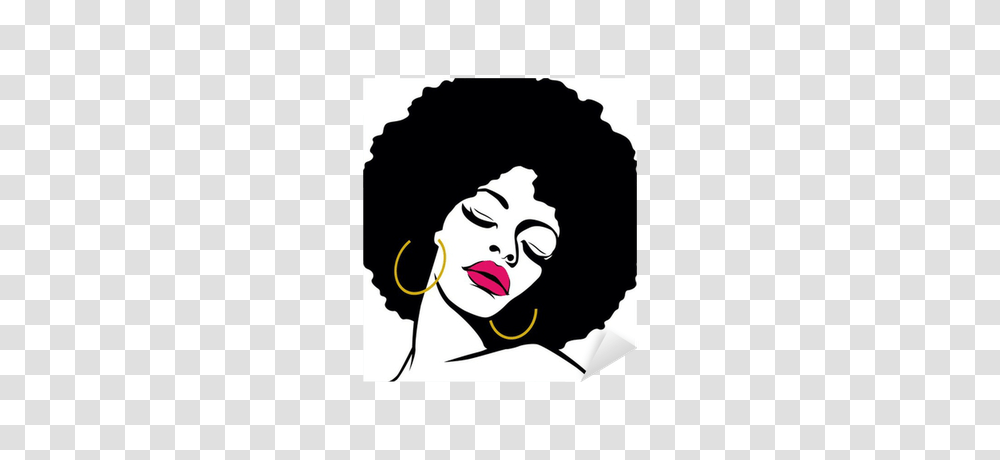 Afro Woman Clip Art, Face, Label, Hair Transparent Png