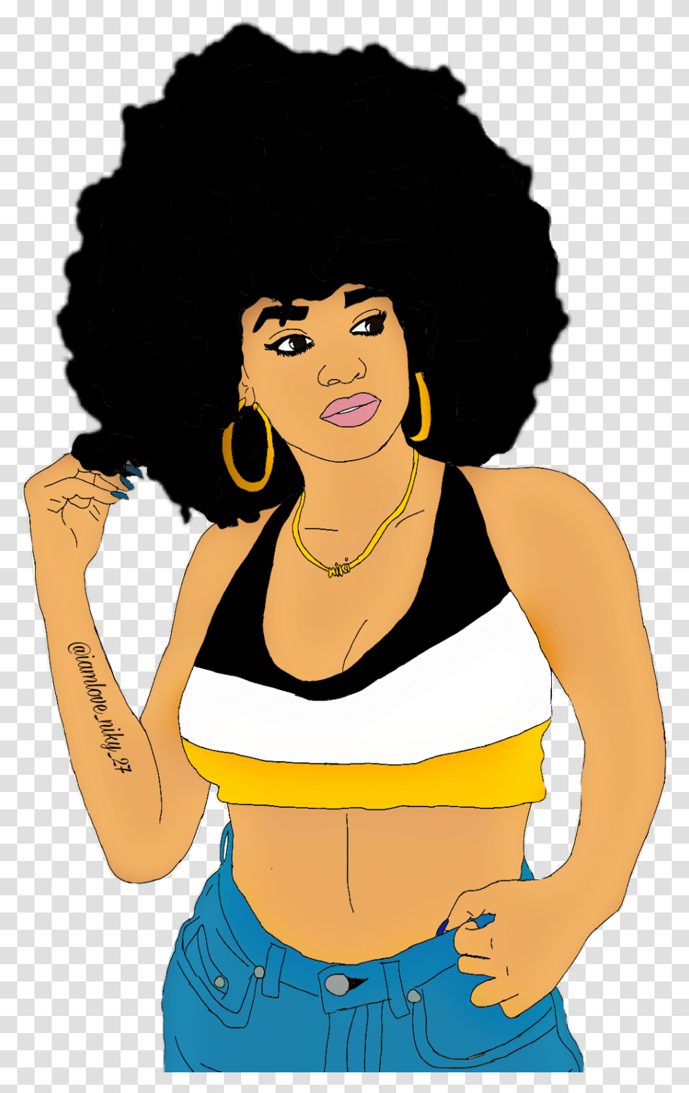 Afrohair Afro Negra Cartoon Edition504 Morena Morena Con Afro, Person, Human Transparent Png