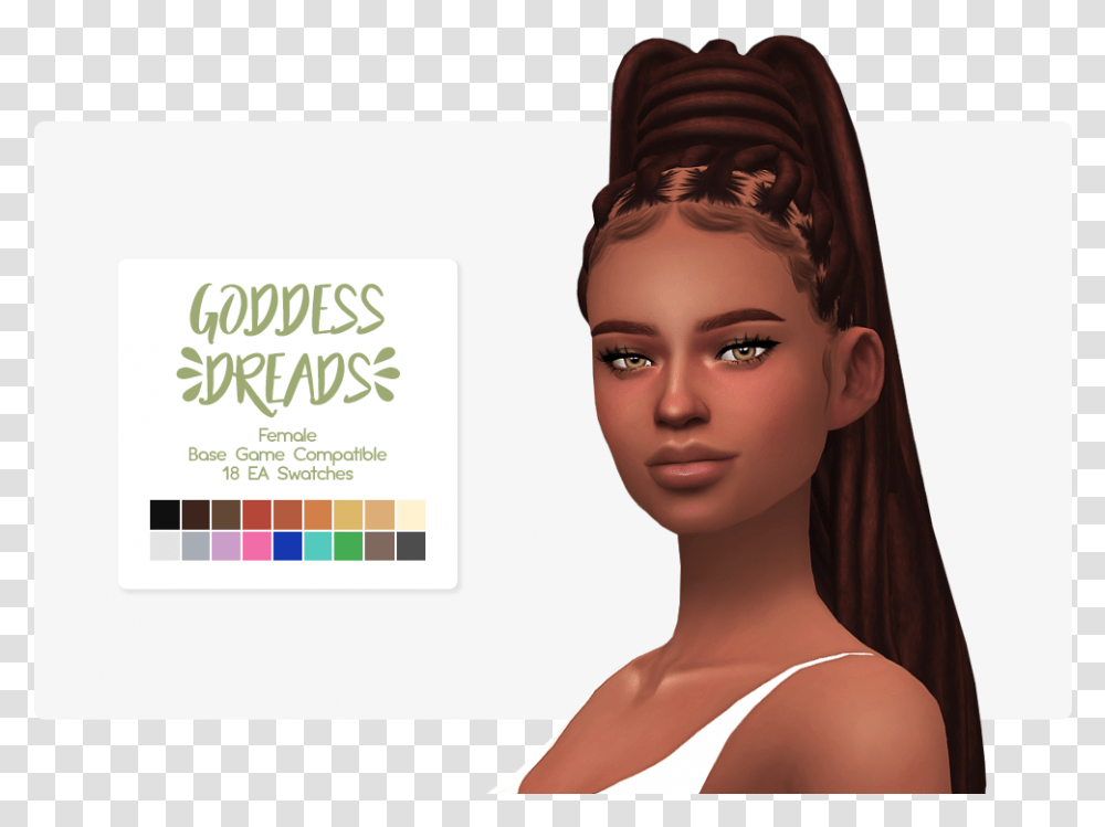 After Adding Maxis Match Colors Amp Textures Sims 4 Dread Hair, Head, Person, Human, Paper Transparent Png
