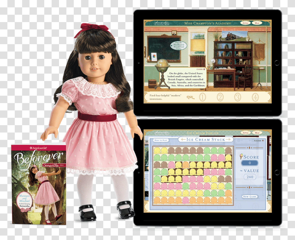 Ag Samantha Sncs, Person, Doll, Toy, Monitor Transparent Png