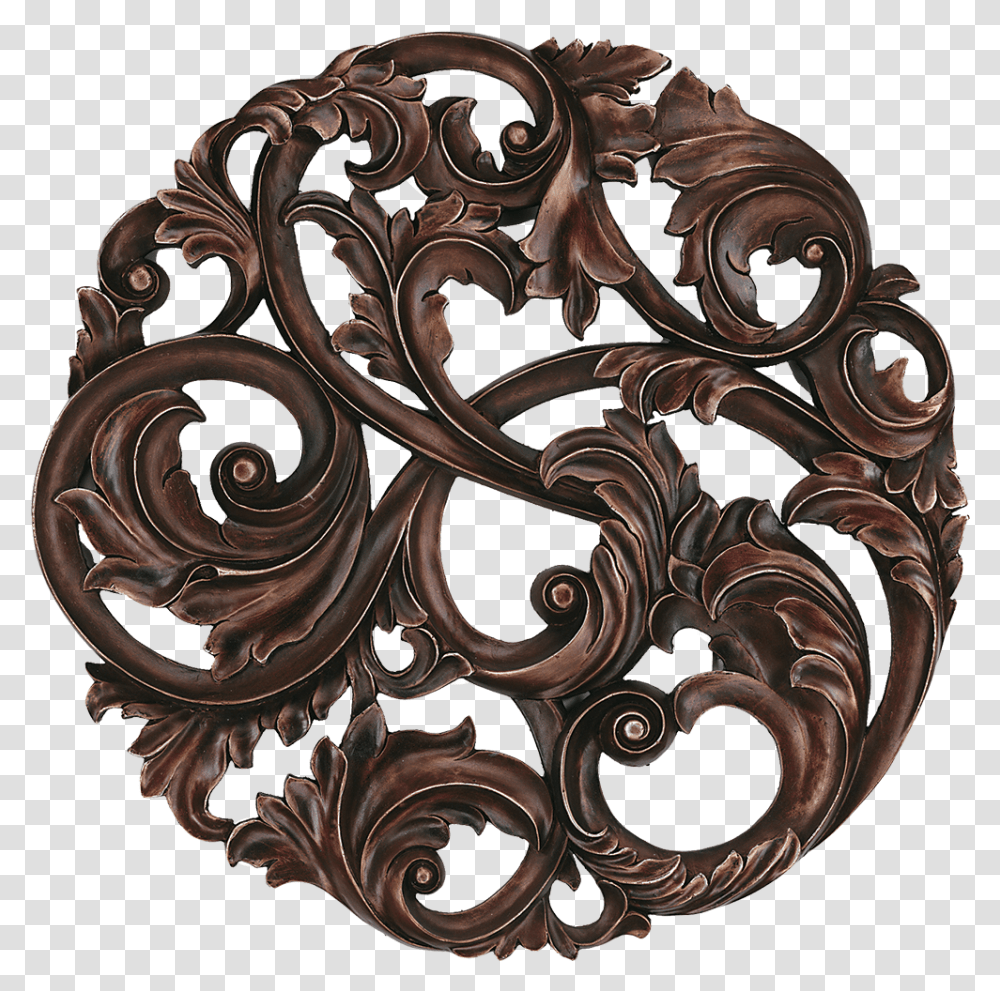 Aged Copper Leaf Swirl Minka Aire, Bronze, Pattern, Floral Design Transparent Png