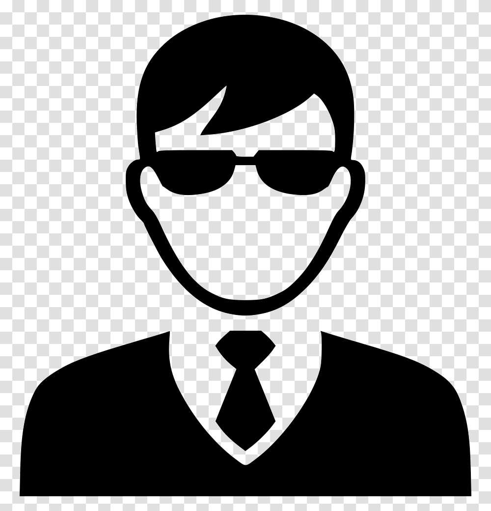 Agent Icon Male Profile Logo, Stencil, Sunglasses, Accessories, Accessory Transparent Png