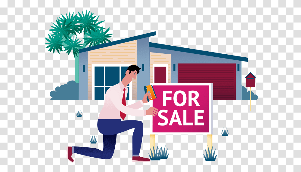 Agent Sign Real Estate Agent Sale Home, Person, Outdoors, Reading, Advertisement Transparent Png