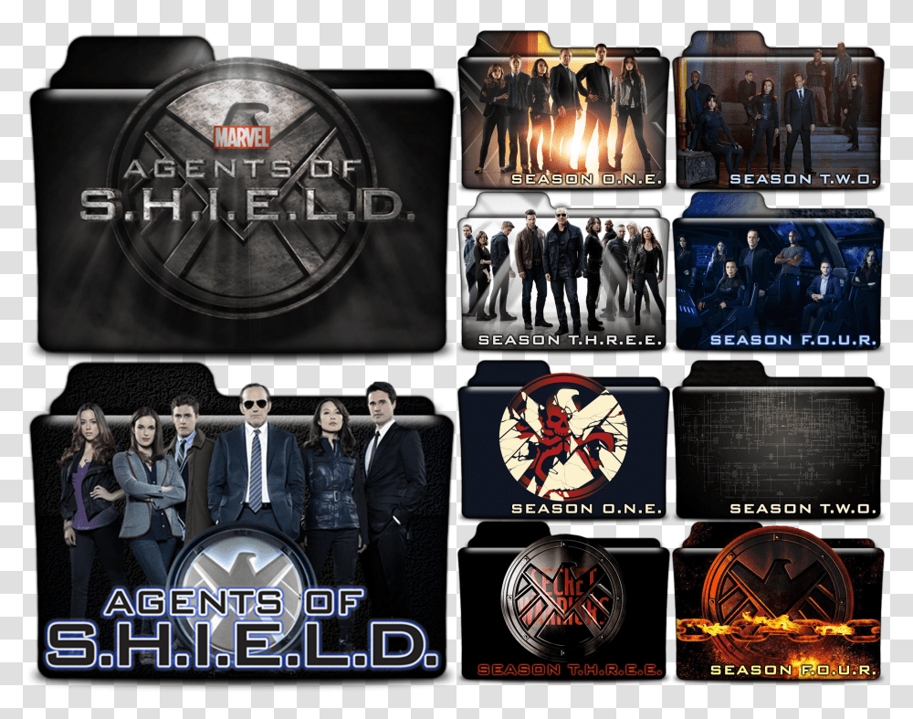 Agents Of S H I E L D Tv Folders In Agents Of Shield Folder Icon, Person, Collage, Poster, Advertisement Transparent Png