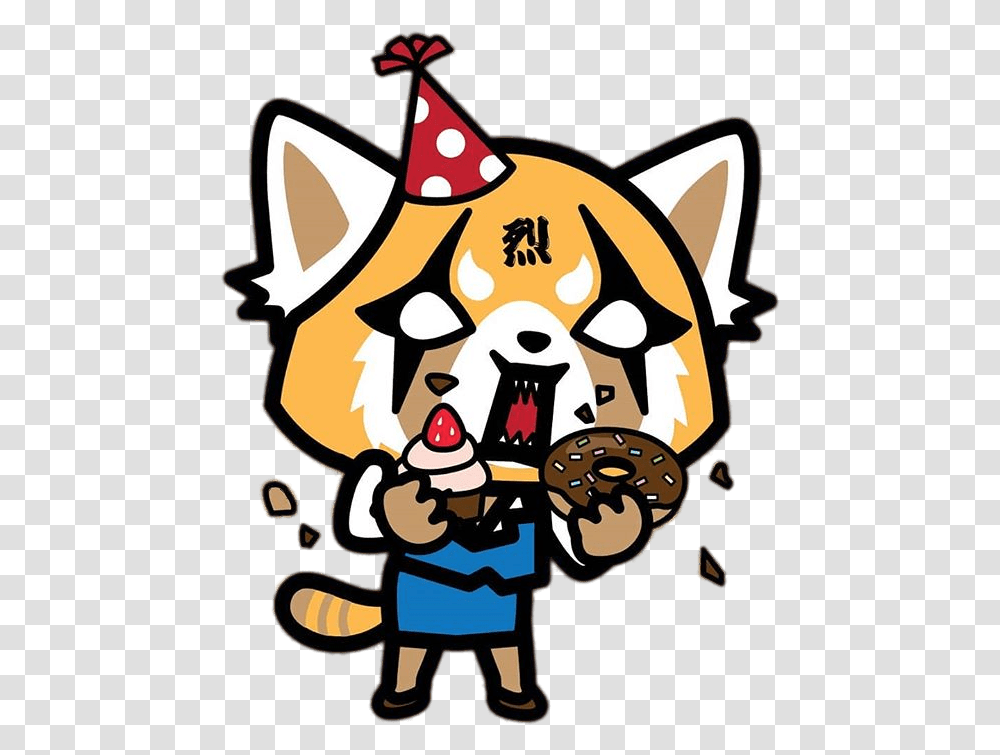 Aggretsuko Eating Cakes Clip Arts Aggretsuko Rage, Sweets, Food, Confectionery Transparent Png