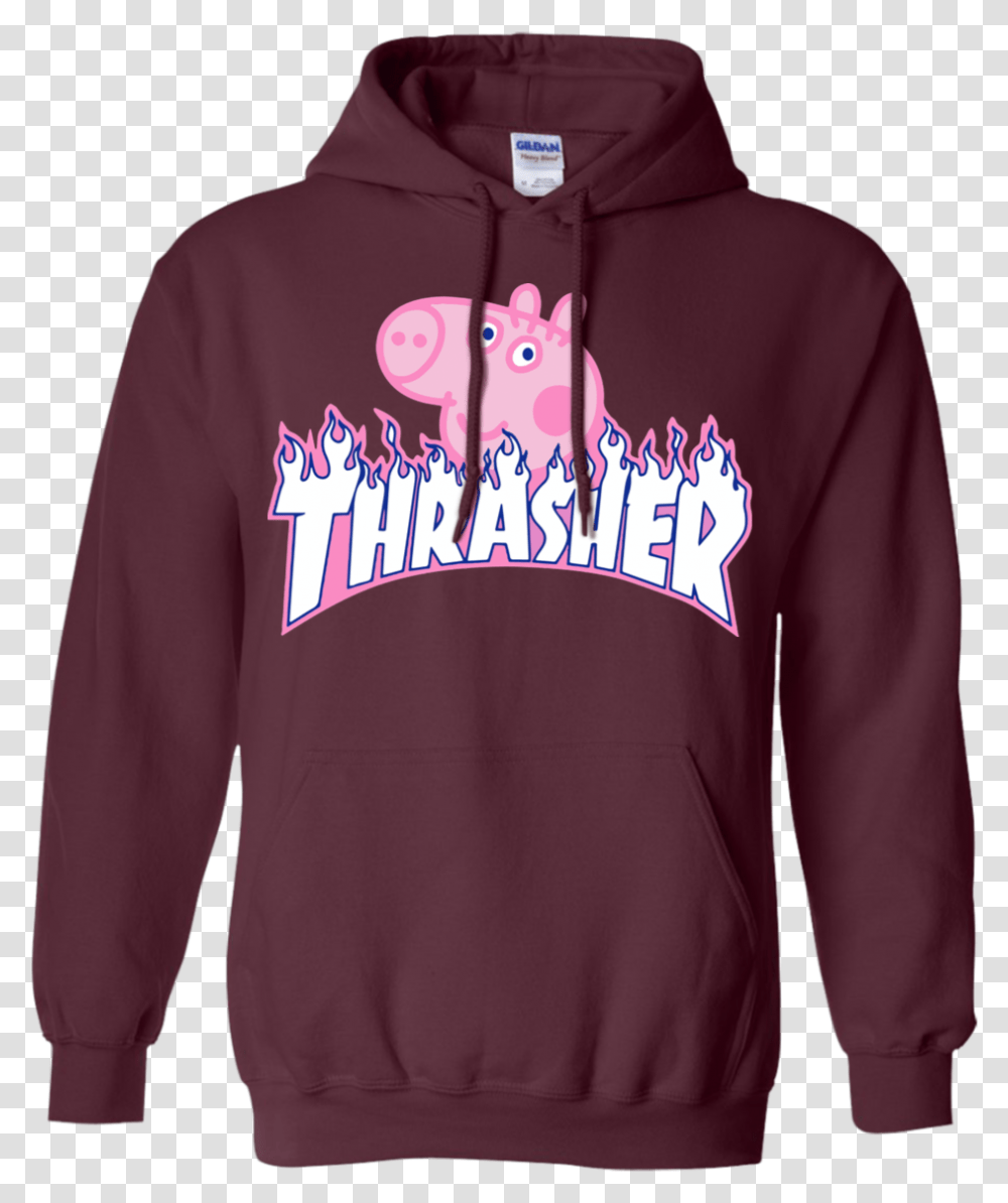 Agr Peppa Pig X Thrasher Parody Hoodie Display Hoodie, Apparel, Sweatshirt, Sweater Transparent Png