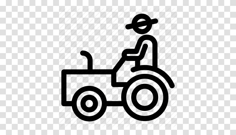 Agricuture Farm Farmer Farming Peasant Tractor Icon, Vehicle, Transportation, Piano, Leisure Activities Transparent Png