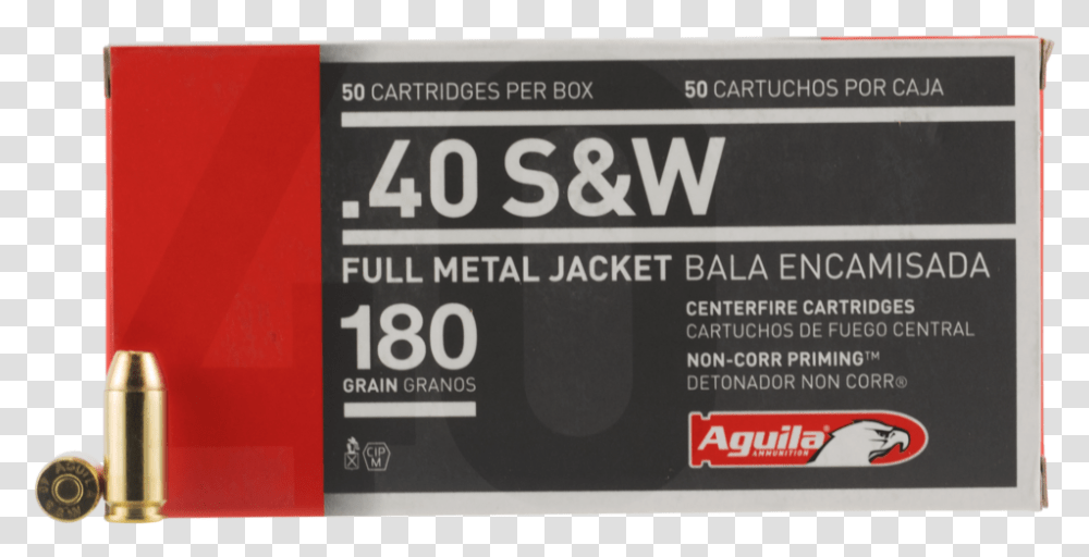 Aguila 40 Smith Amp Wesson 180 Gr Full Metal Full Hd, Label, Electronics, Adapter Transparent Png