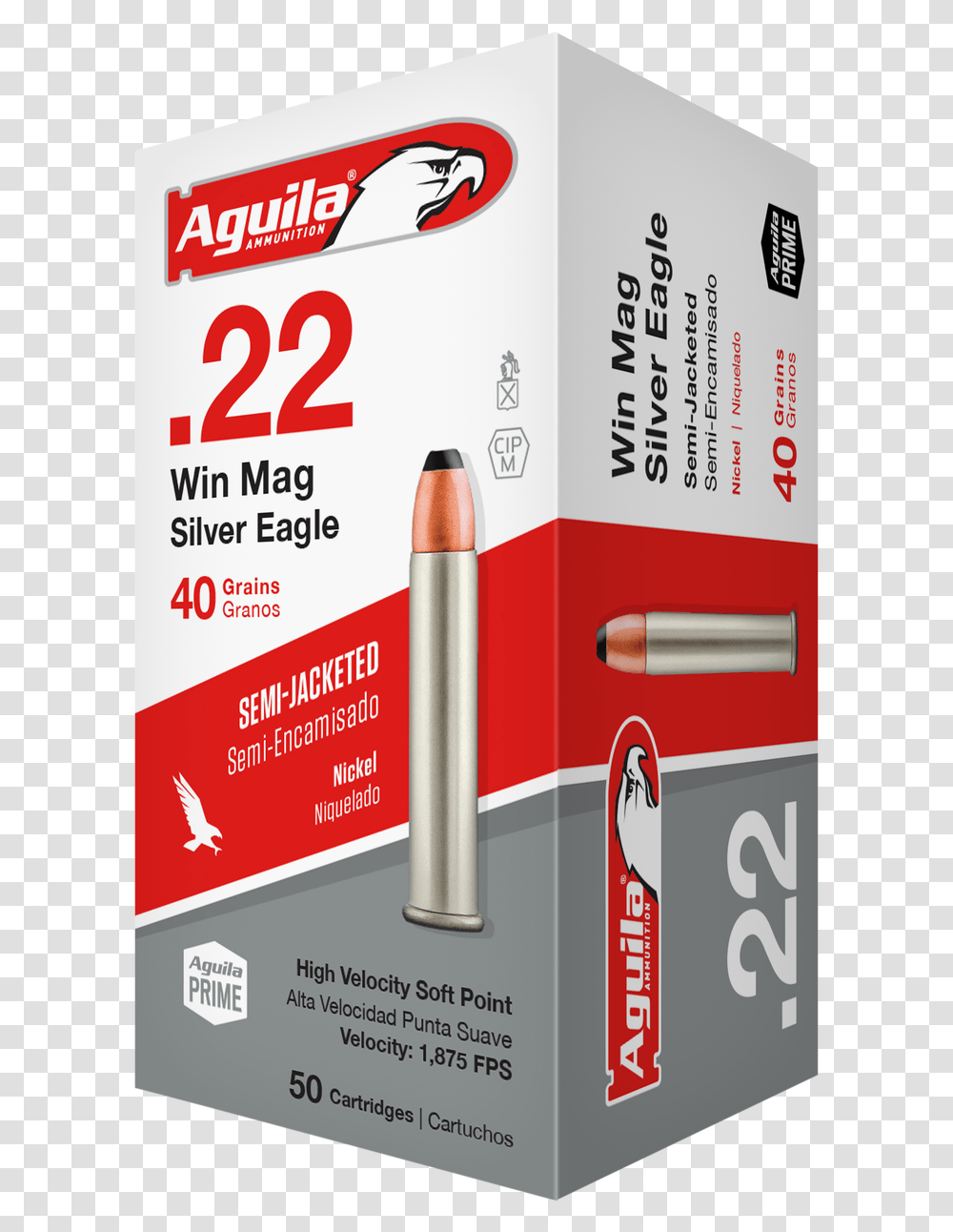 Aguila 22 Winchester Magnum Ammunition Silver Eagle Aguila 22 Magnum Ammo, Weapon, Weaponry, Bullet, Lipstick Transparent Png
