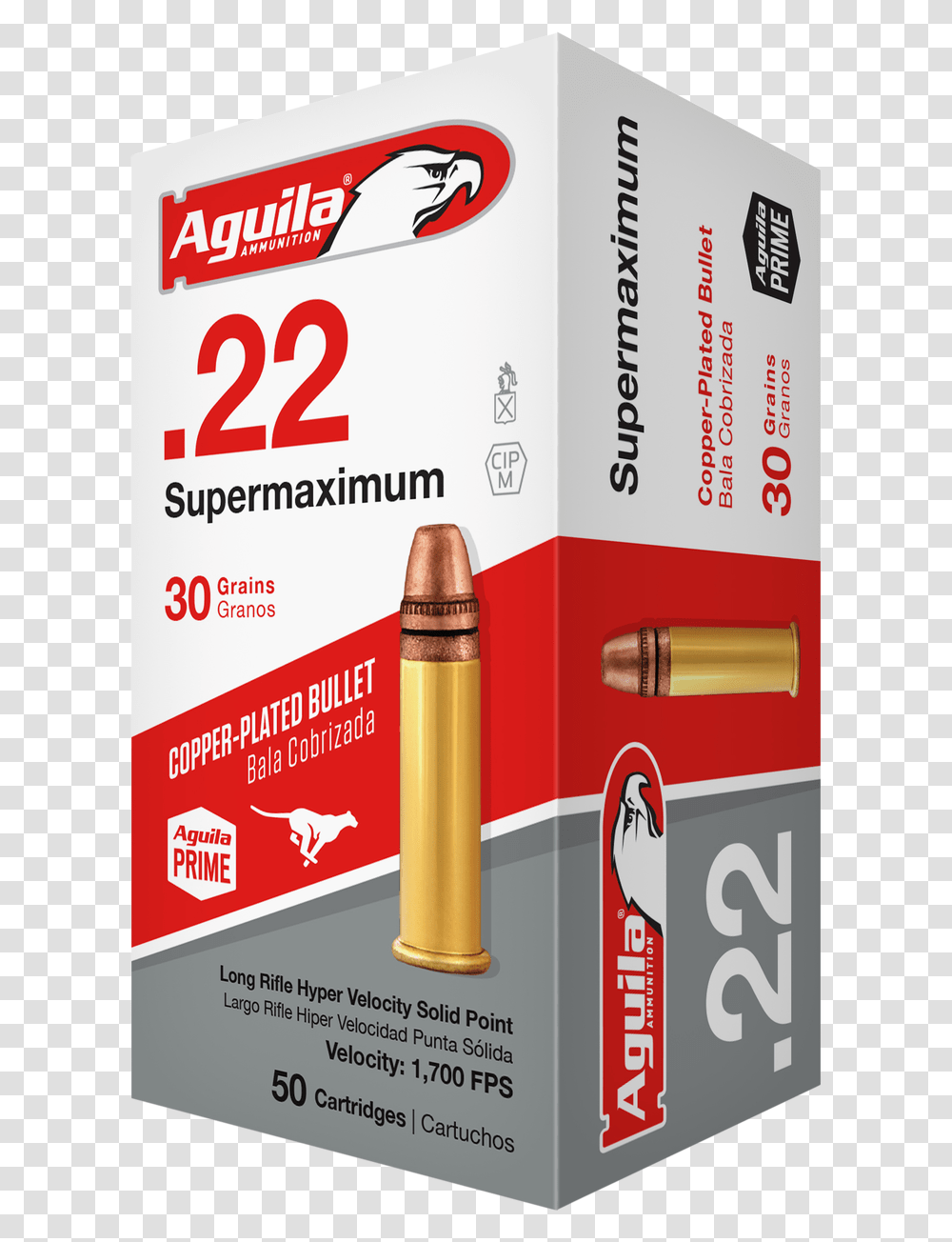 Aguila 22lr Ammunition Super Maximum 30 Grain .22 Long Rifle, Weapon, Weaponry, Bullet Transparent Png
