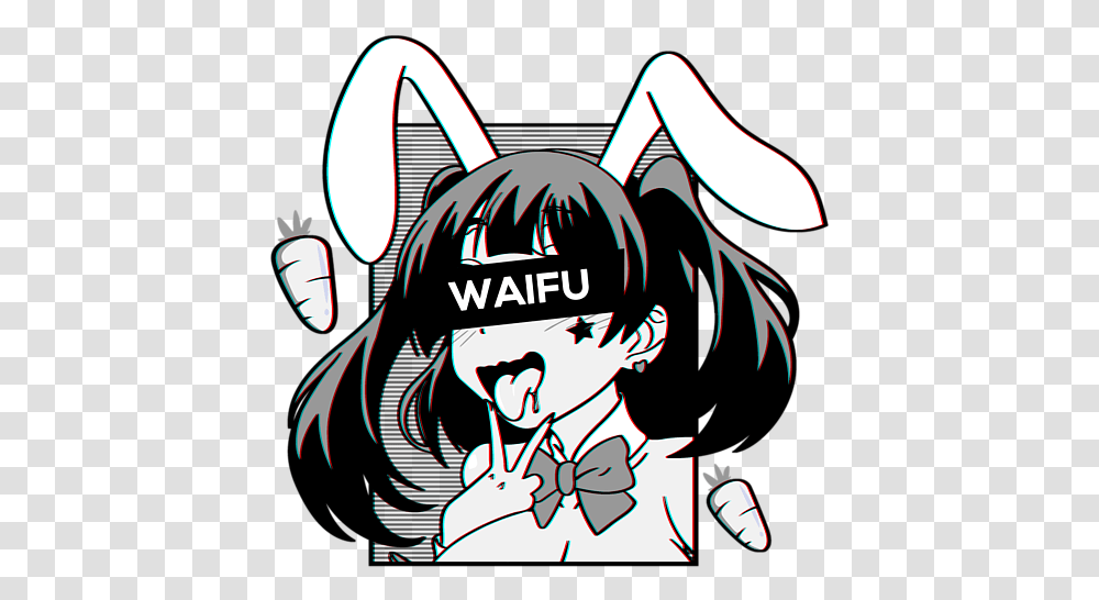 Ahegao Hoodie Lewd Anime Face And Waifu Material Sticker, Logo, Symbol, Trademark, Text Transparent Png