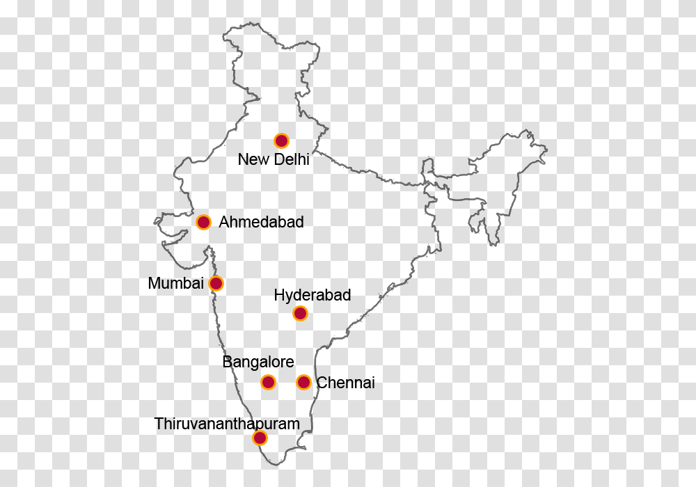 Ahmedabad Has Daily Flights To All Major Cities Of Cities In India Map Outline, Outdoors, Mammal, Animal, Nature Transparent Png