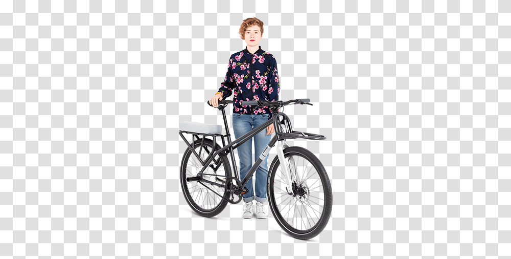 Ahooga Modular With Alice Hybrid Bicycle, Person, Human, Vehicle, Transportation Transparent Png
